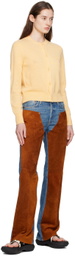 Acne Studios Blue Paneled Leather Pants