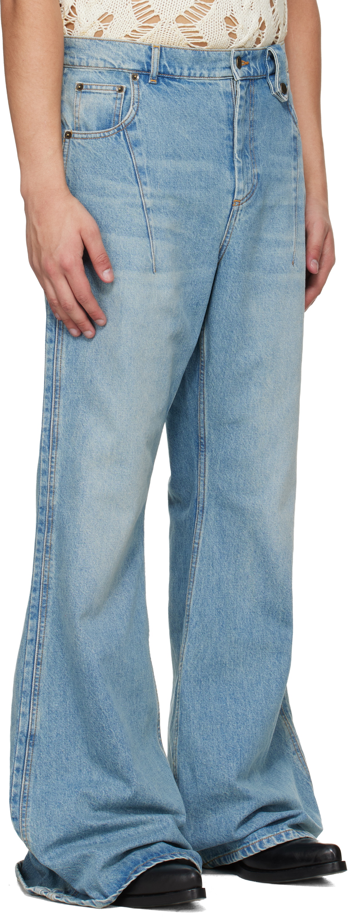 EGONlab Blue Refined Wide Jeans