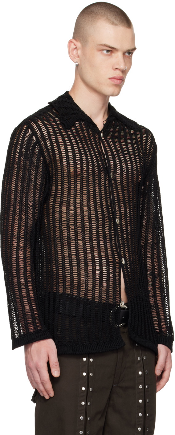 NVRFRGT Black Semi-Sheer Cardigan