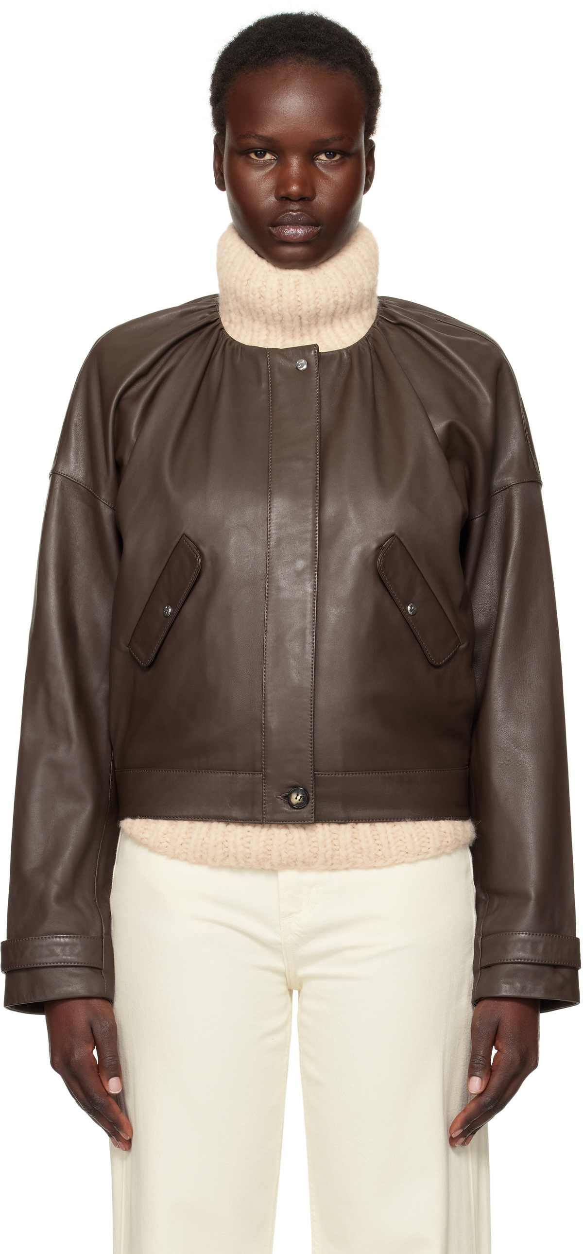 【関税込み】Saks Potts シルバー Miami レザーコート Saks Potts Silver Miami Leather Coat Saks Potts