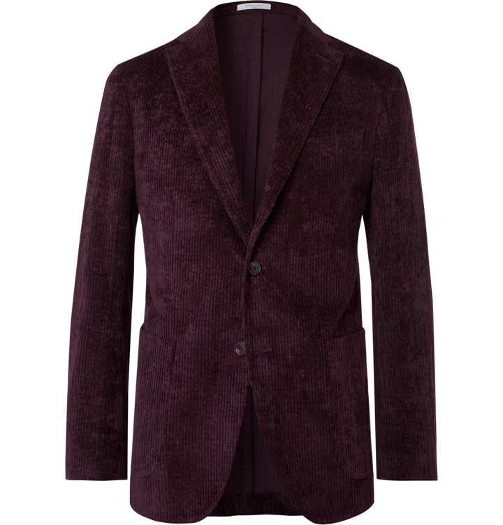 Photo: Boglioli - Plum K-Jacket Unstructured Cotton-Blend Corduroy Blazer - Purple