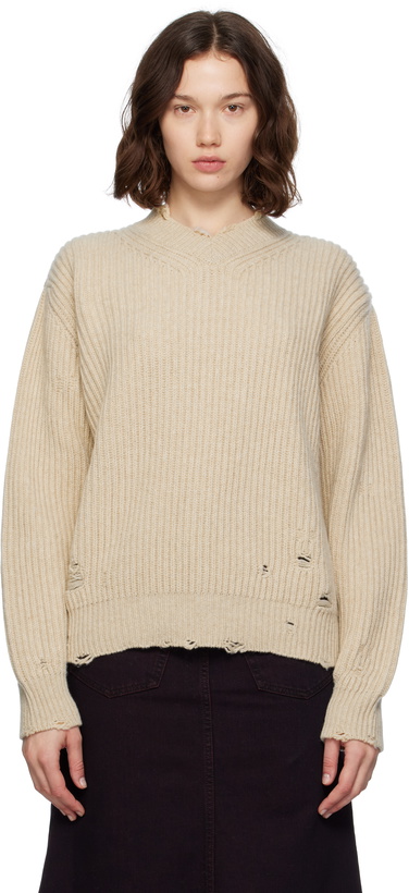 Photo: MM6 Maison Margiela Beige Wool Sweater