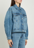 Anine Bing Quincy Panelled Denim Jacket Blue