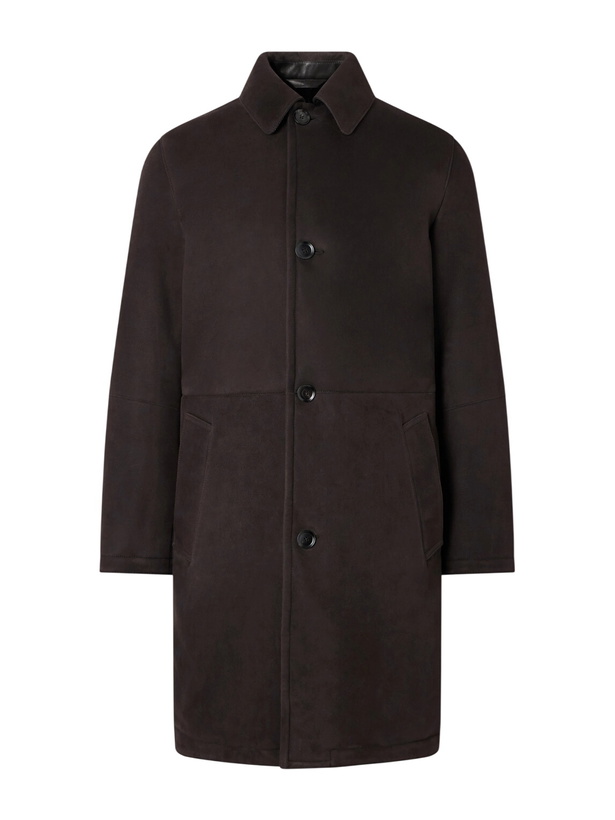 Photo: Brioni - Paneled Shearling Coat - Brown