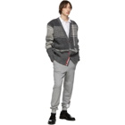 Thom Browne Grey Plaid 4-Bar Oversized V-Neck Cardigan