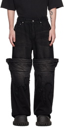 We11done Black Layered Jeans