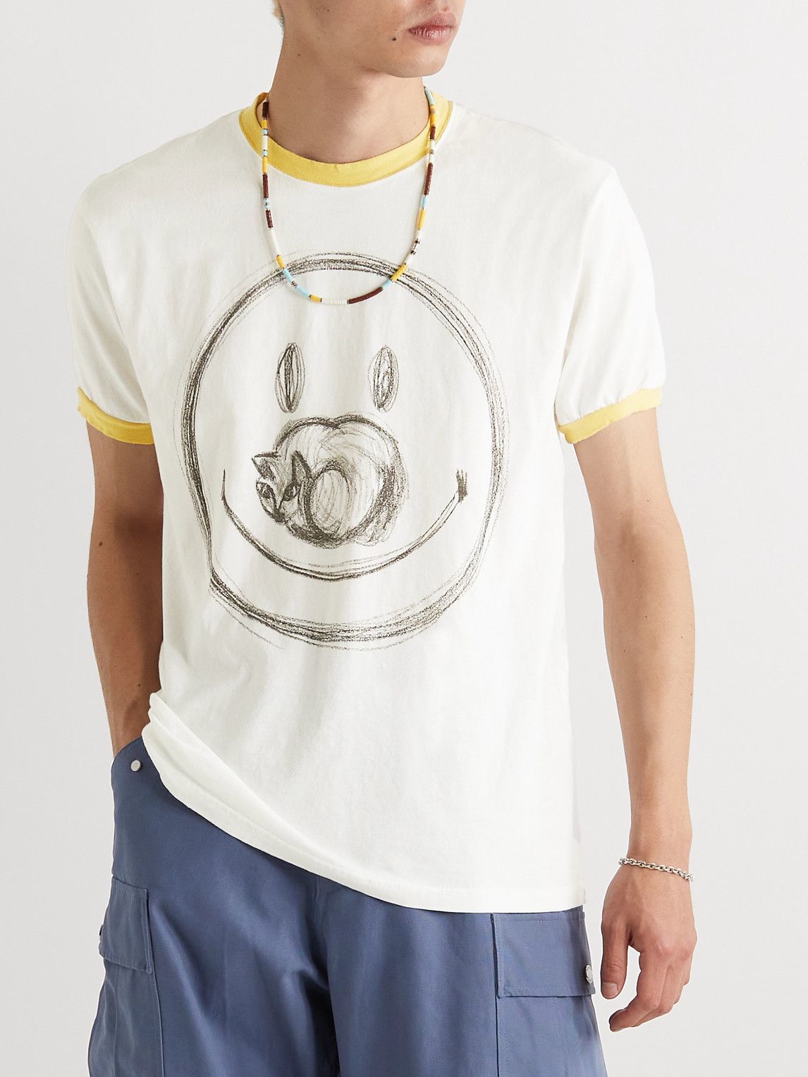 KAPITAL Printed CottonJersey TShirt White KAPITAL