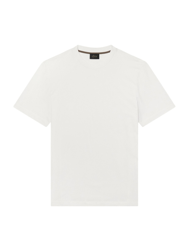 Photo: Brioni - Cotton-Jersey T-Shirt - White