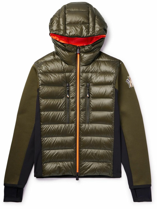 Photo: Moncler Grenoble - Knitted and Quilted Shell Down Ski Jacket - Green