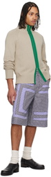 Edward Cuming Beige Chakra Knit Track Jacket