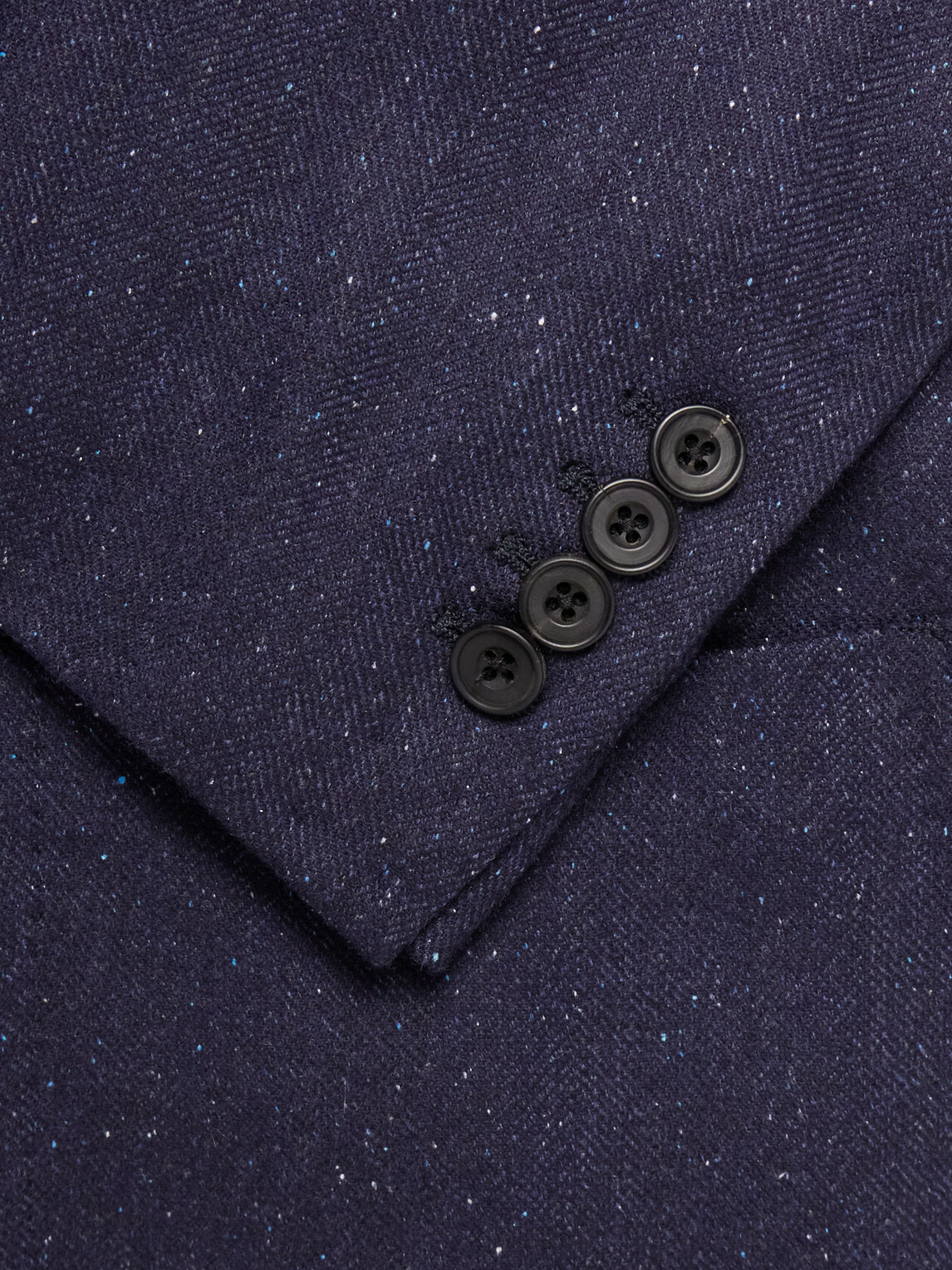 Rubinacci - Darted Flecked Wool-Herringbone Suit Jacket - Blue