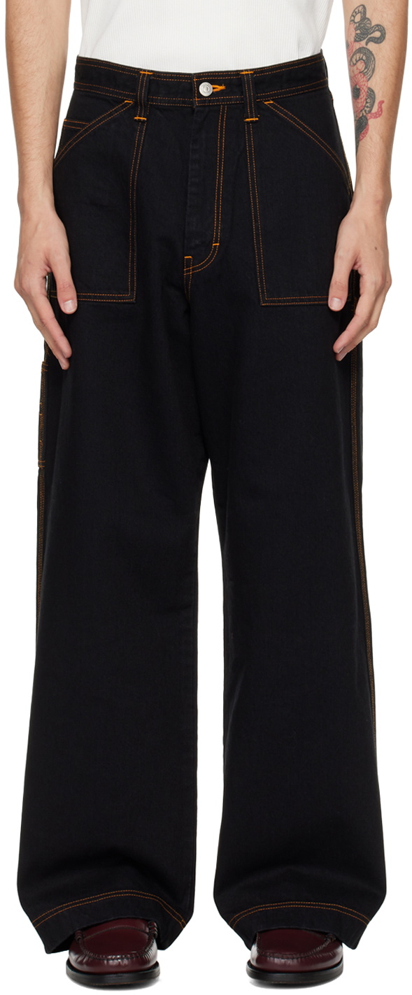 RICE NINE TEN Black Heart Icon Painter Jeans