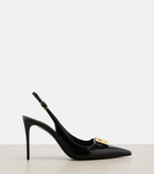 Dolce&Gabbana Lollo DG patent leather slingback pumps