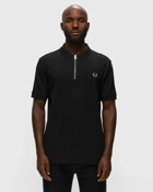 Fred Perry Waffle Texture Polo Shirt Black - Mens - Polos