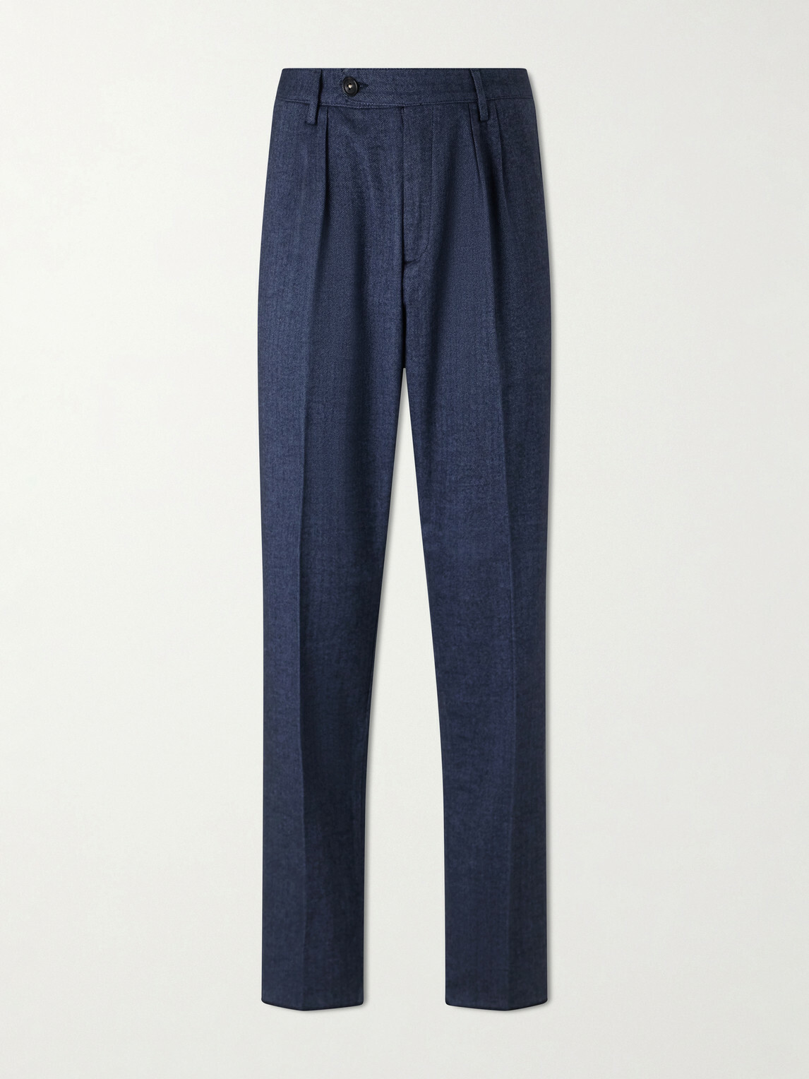 Massimo Alba - Stan Straight-Leg Pleated Cotton Trousers - Blue