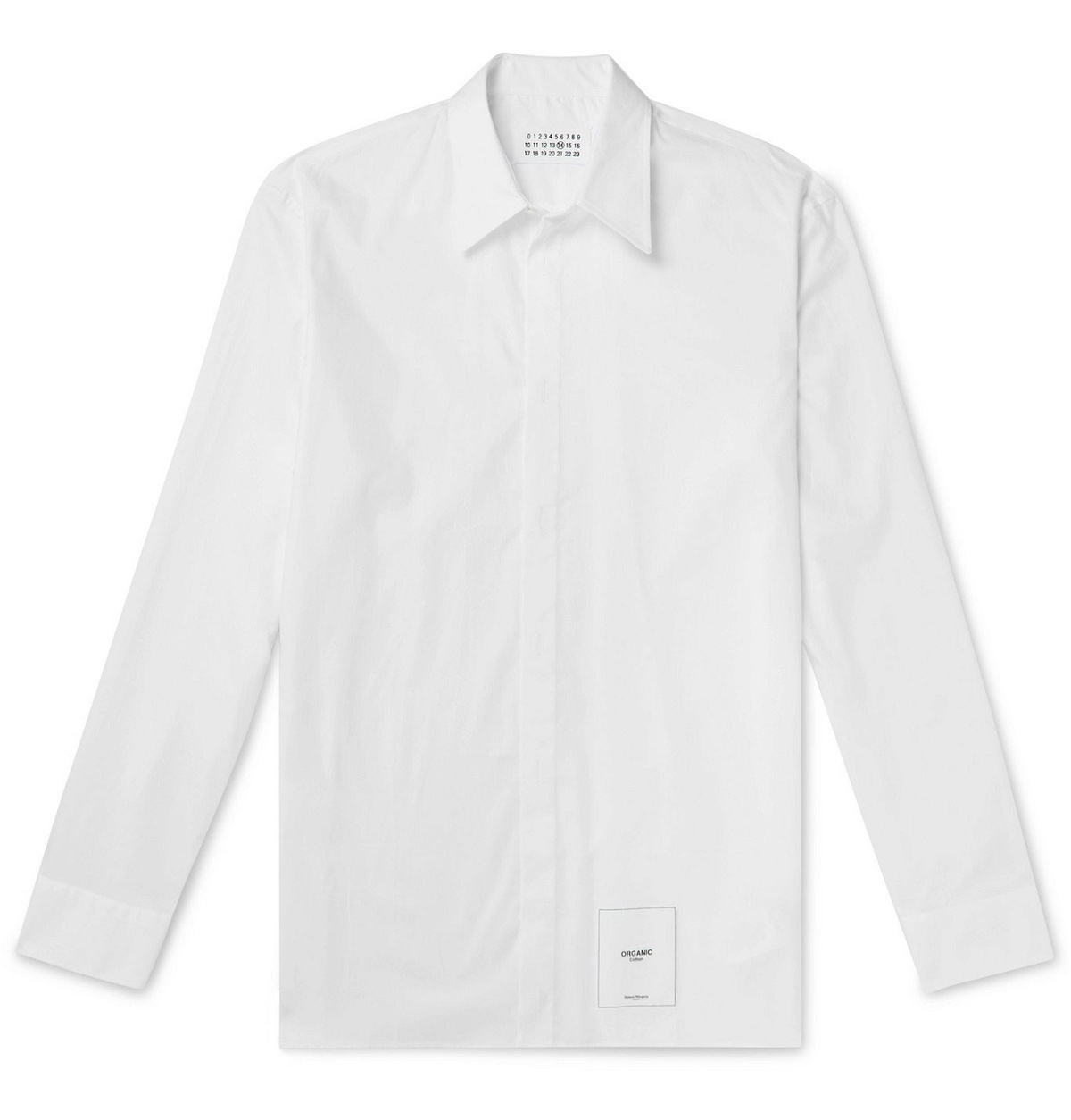 Photo: Maison Margiela - Appliquéd Organic Cotton Oxford Shirt - White