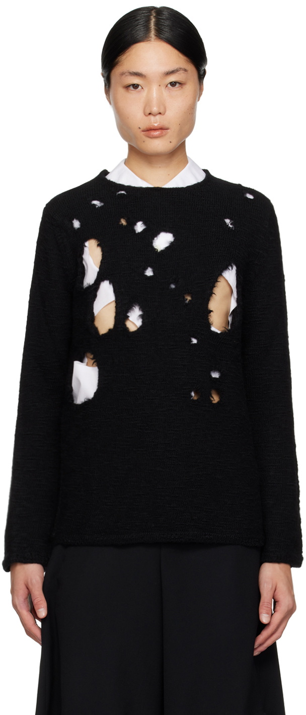 Black Comme des Garçons Black Distressed Sweater