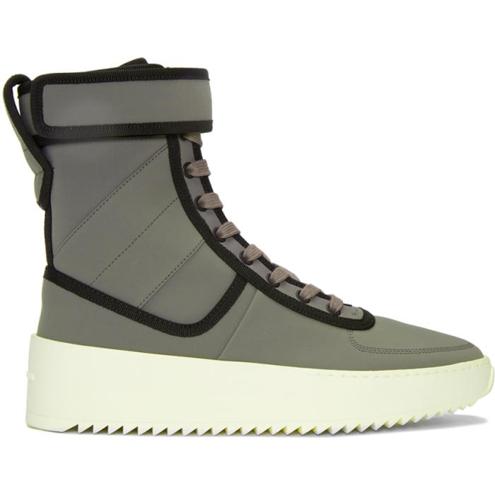 Photo: Fear of God Grey and Black Military High-Top Sneakers