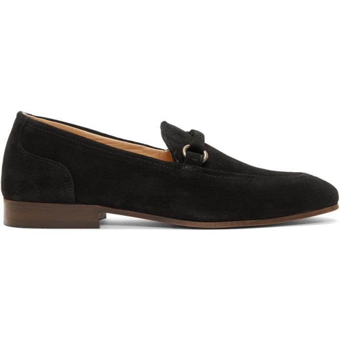 Photo: H by Hudson Black Suede Renzo Loafers