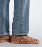 Tory Burch Open Weave Mary Jane satin espadrilles