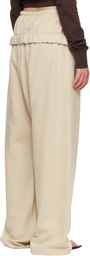 We11done Beige Layered Roll-Up Lounge Pants