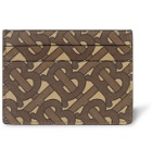 Burberry - Logo-Print Coated-Canvas Cardholder - Brown