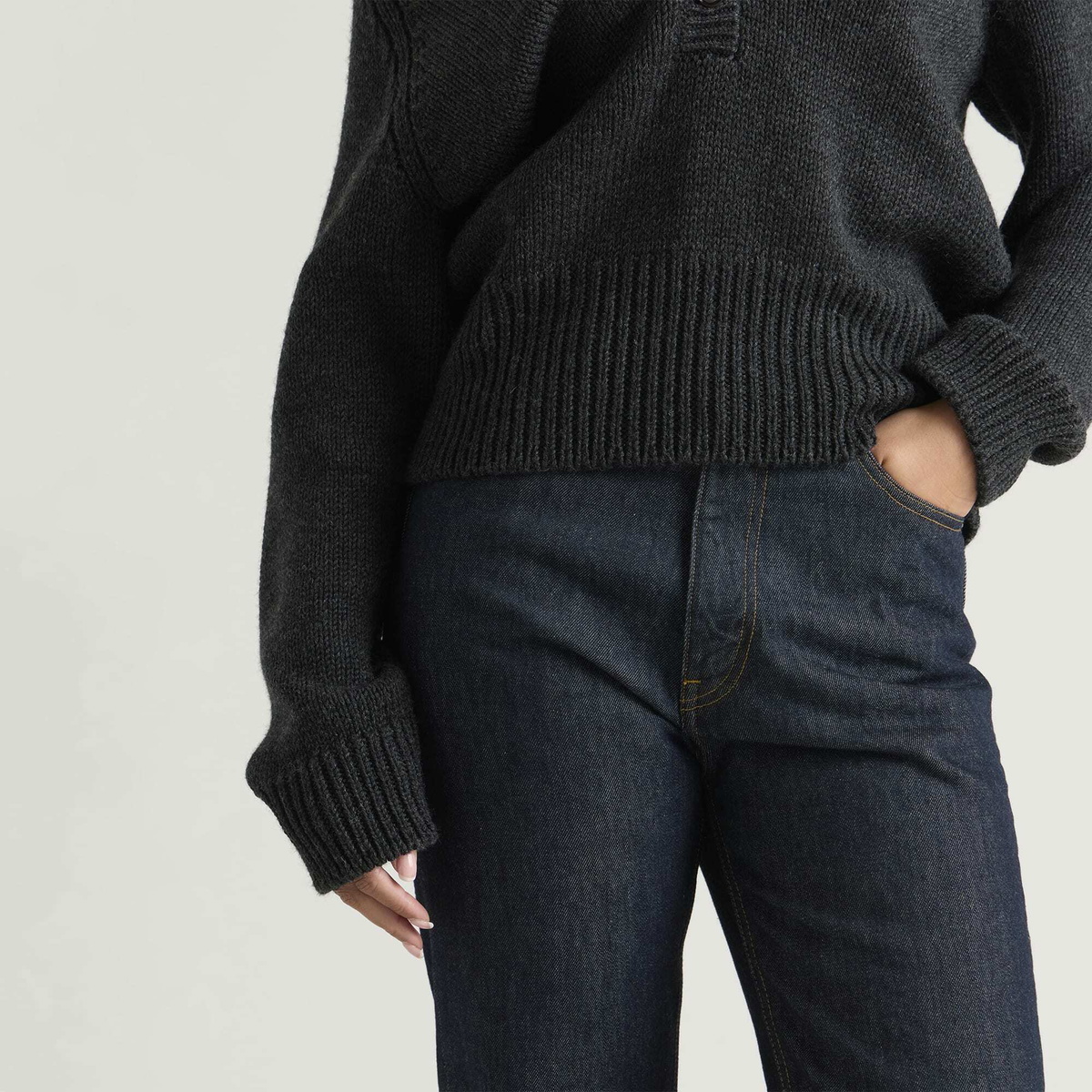 Auralee Women's Hard Twist Denim Pants in Indigo