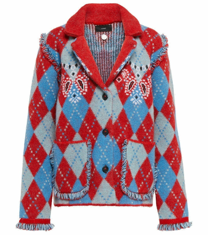 Photo: Alanui - Bandana Argyle wool-blend cardigan