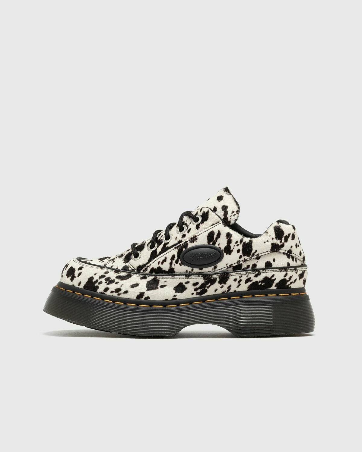 Dr.Martens Buzz 5i Cream+Black Dalmatian Print Hair On Multi-color Womens Casual Shoe