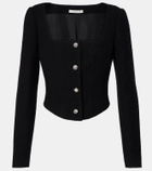 Alessandra Rich Wool-blend twill bouclé jacket