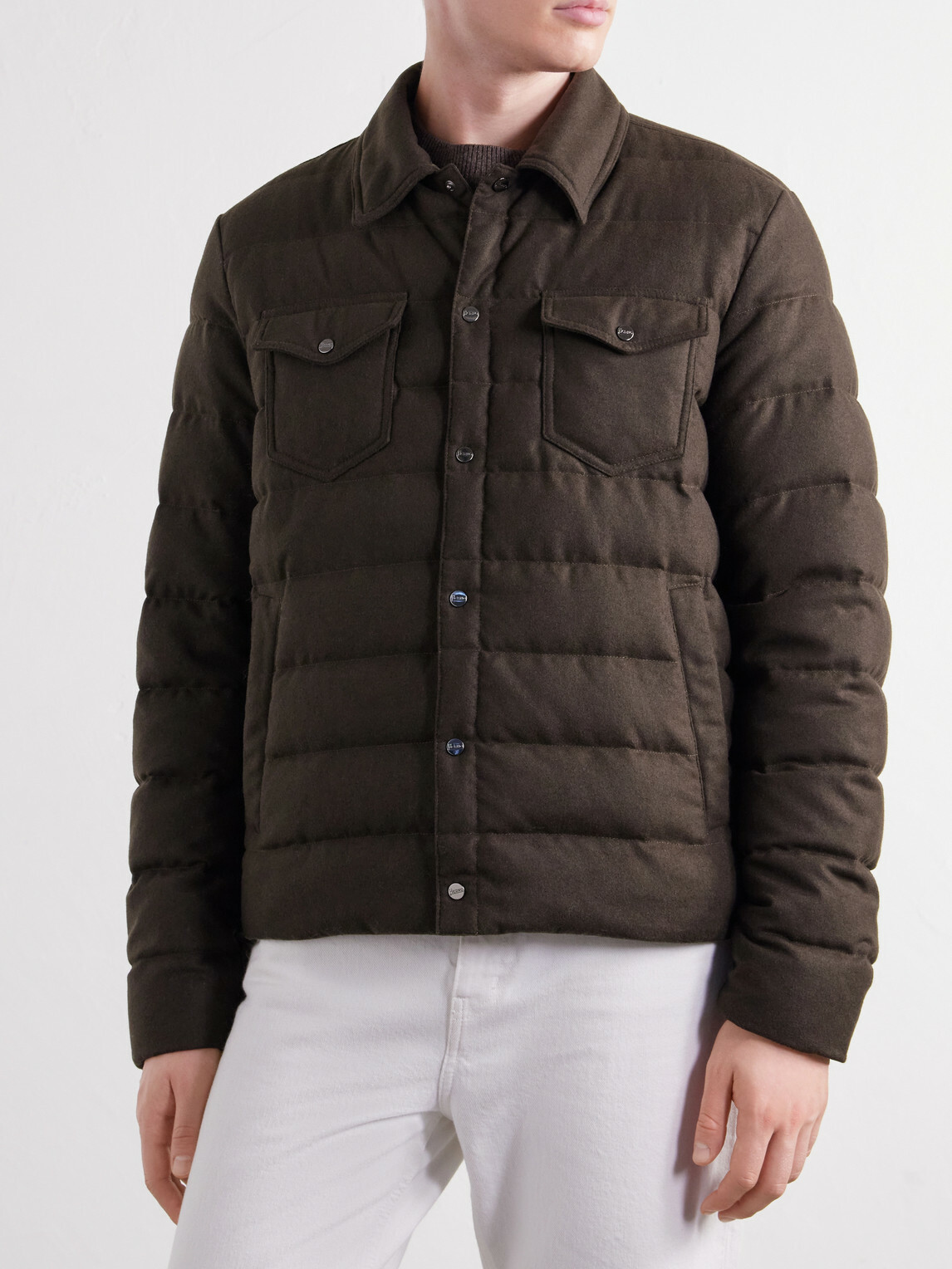 Herno - Quilted Flannel Down Jacket - Brown