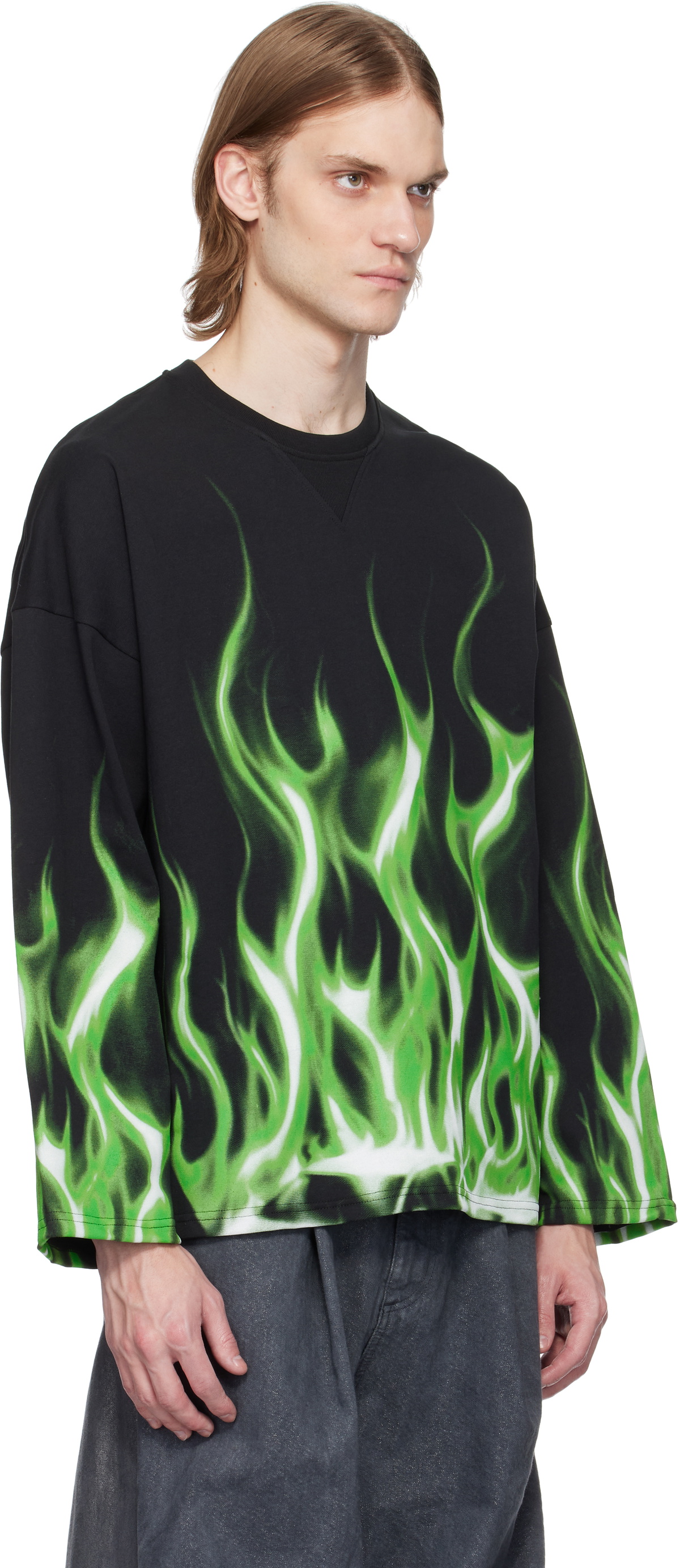 PDF Black 'La Flame' Long Sleeve T-shirt