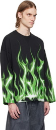 PDF Black 'La Flame' Long Sleeve T-shirt