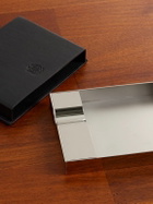 Dunhill - Leather and Silver-Tone Ashtray and Case