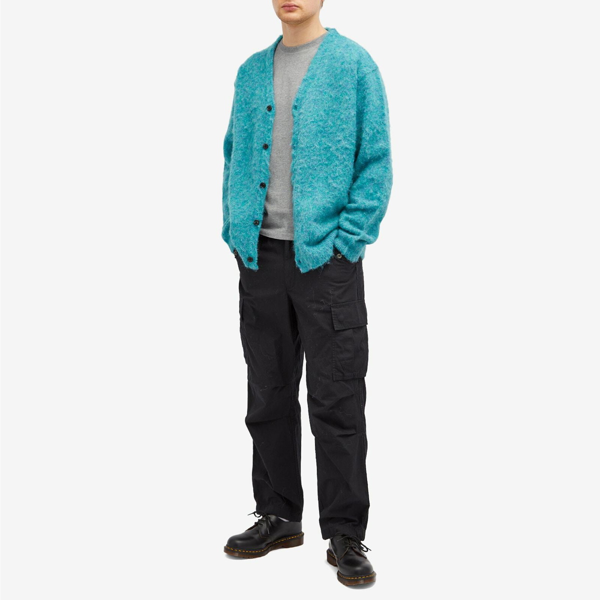 thisisneverthat モヘアカーディガン ターコイズブルー 水色 S thisisneverthat Men's Fuzzy Cardigan in Green thisisneverthat