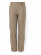 Giorgio Armani - Straight-Leg Pleated Wool-Blend Trousers - Neutrals