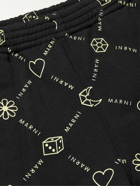 Marni - Straight-Leg Logo-Print Cotton-Jersey Shorts - Black