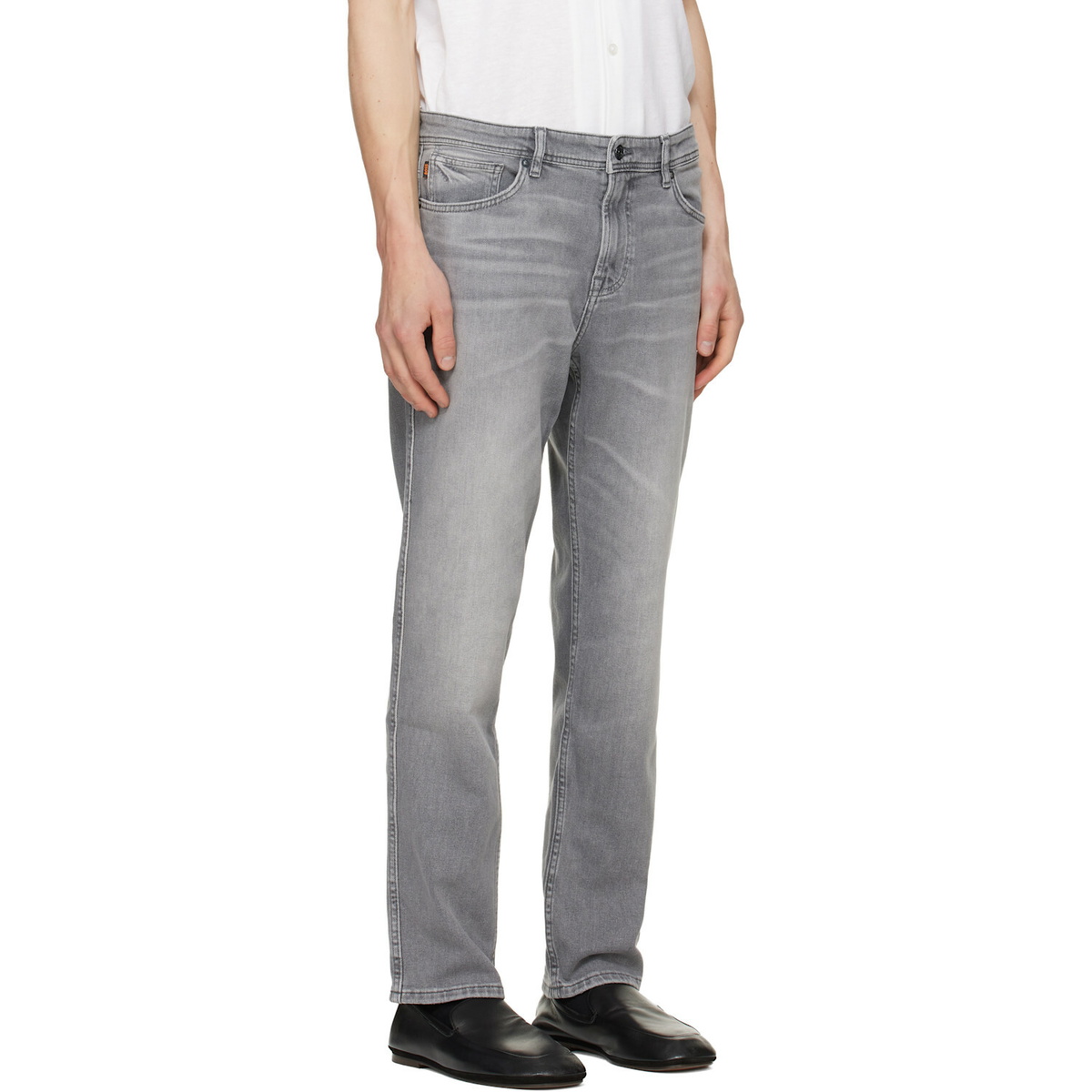 BOSS Gray Maine Regular-Fit Comfort-Stretch Jeans
