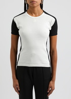 Courrèges Colour-block Logo Cotton T-shirt White And Black
