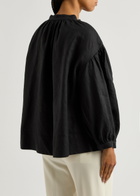 BY Malene Birger Cadmus Embroidered Linen Blouse Black