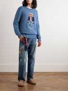 Polo Ralph Lauren - Embroidered Intarsia Cotton Sweater - Blue