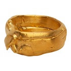Rochas Homme Gold Brass Ring