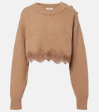 Chloé Lace-trimmed wool and cashmere sweater