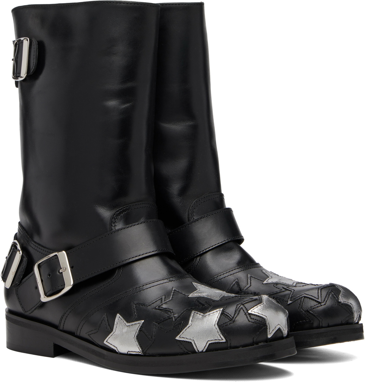 Stefan Cooke Black Star Biker Boots