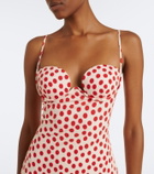 Alaïa Polka-dot jersey midi dress