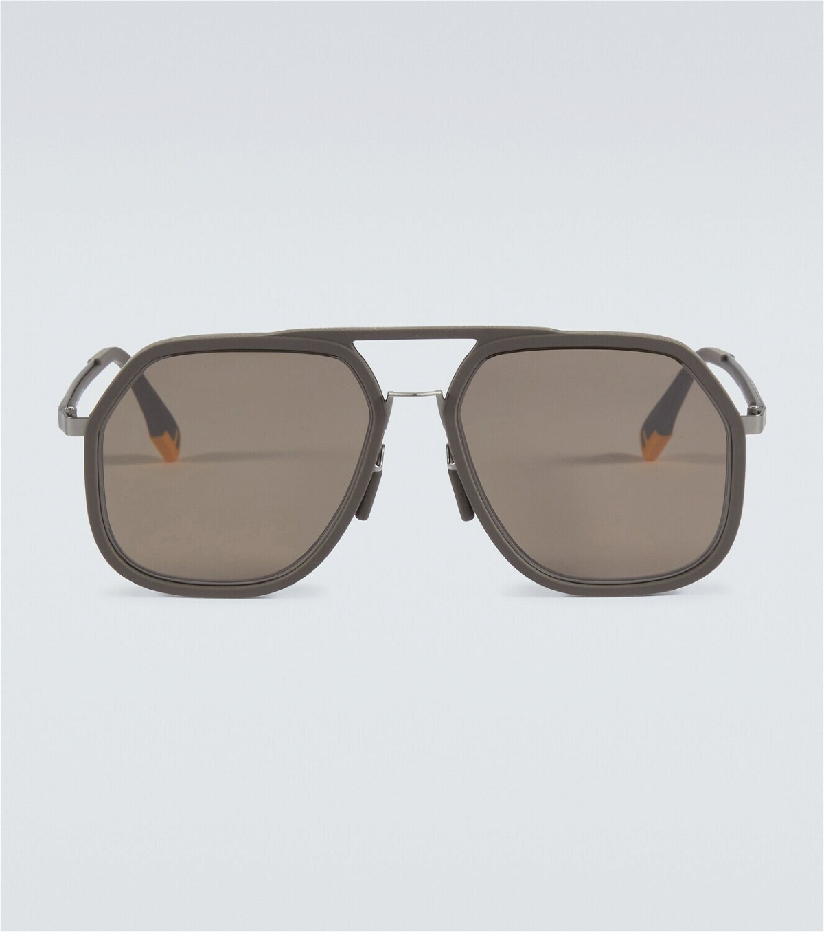 Fendi Men's Fendigraphy Geometric Sunglasses - Grey Brown One-Size