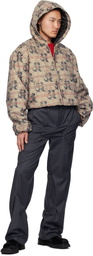 KUSIKOHC Beige Pattern Anorak Windbreaker Jacket