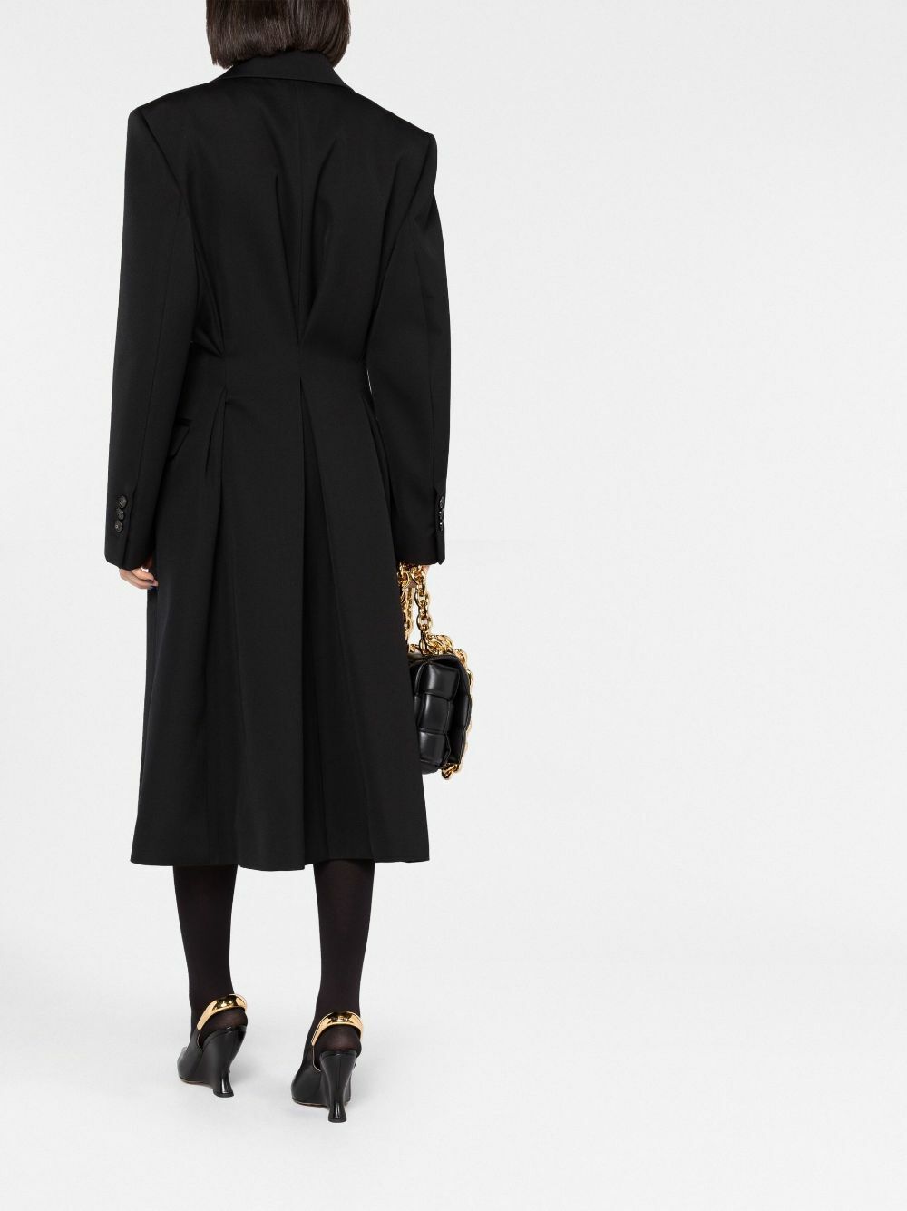 Bottega Veneta Black Double-Breasted Wool Coat Bottega Veneta