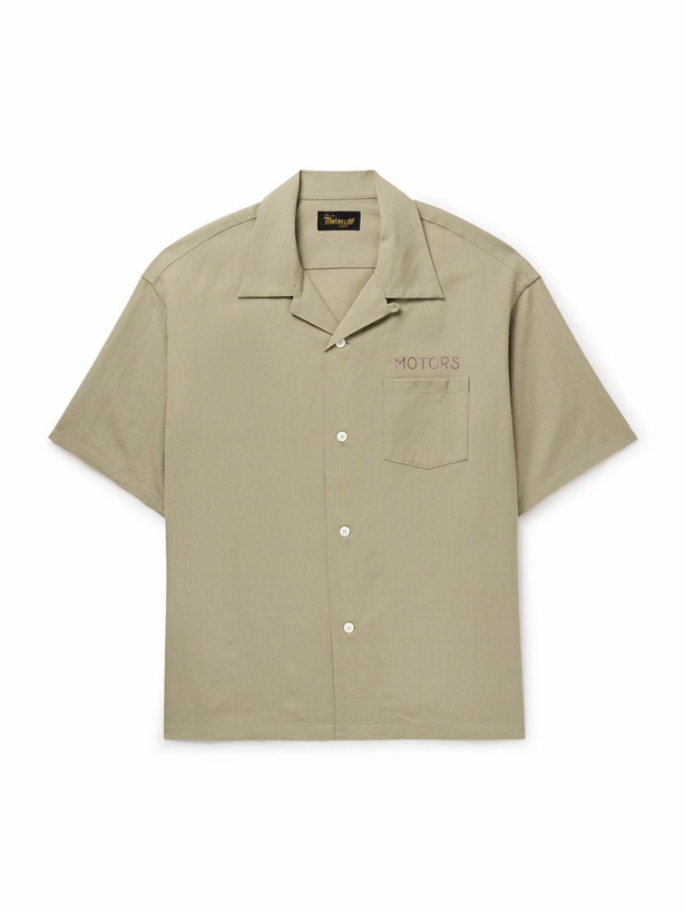 Photo: Visvim - Crosby Convertible-Collar Embroidered Wool and Linen-Blend Shirt - Neutrals