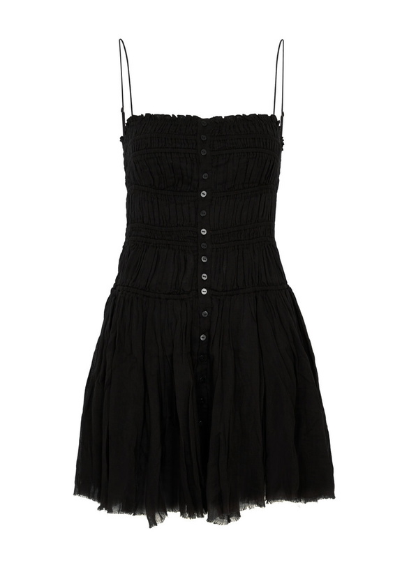 Photo: Free People Lausanne Cotton-gauze Mini Dress Black
